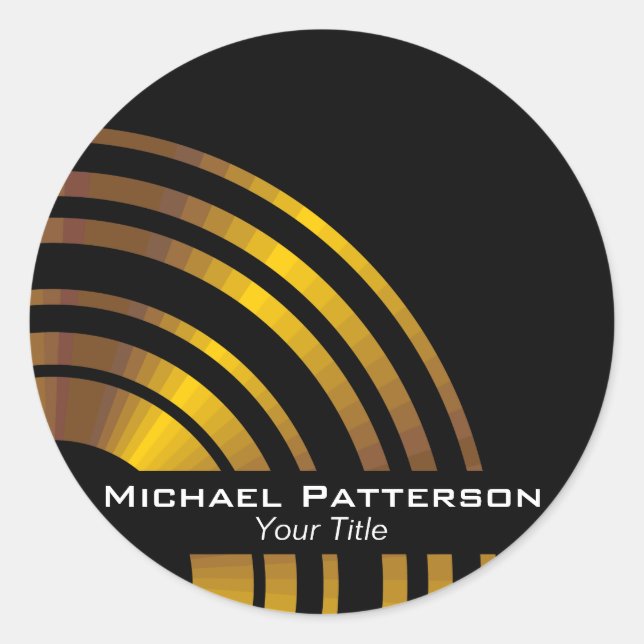 Adesivo Redondo Círculos executivos modernos personalizados (Frente)