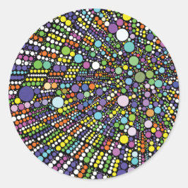 Adesivo Redondo Círculos Geométricos Coloridos