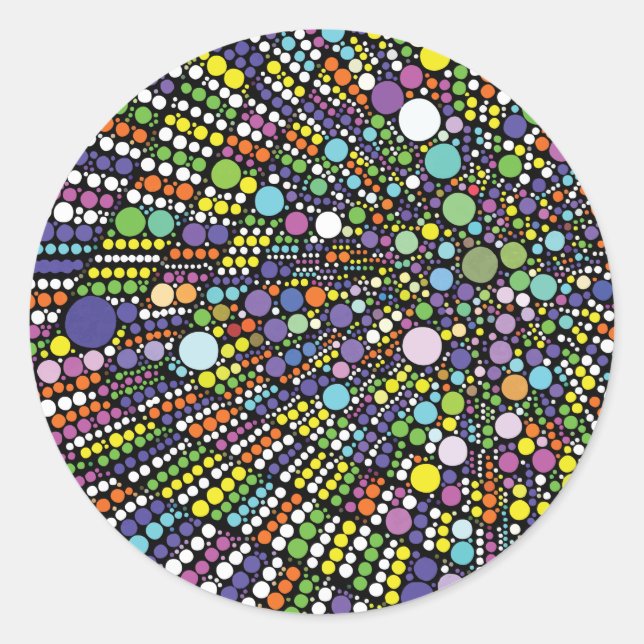 Adesivo Redondo Círculos Geométricos Coloridos (Frente)