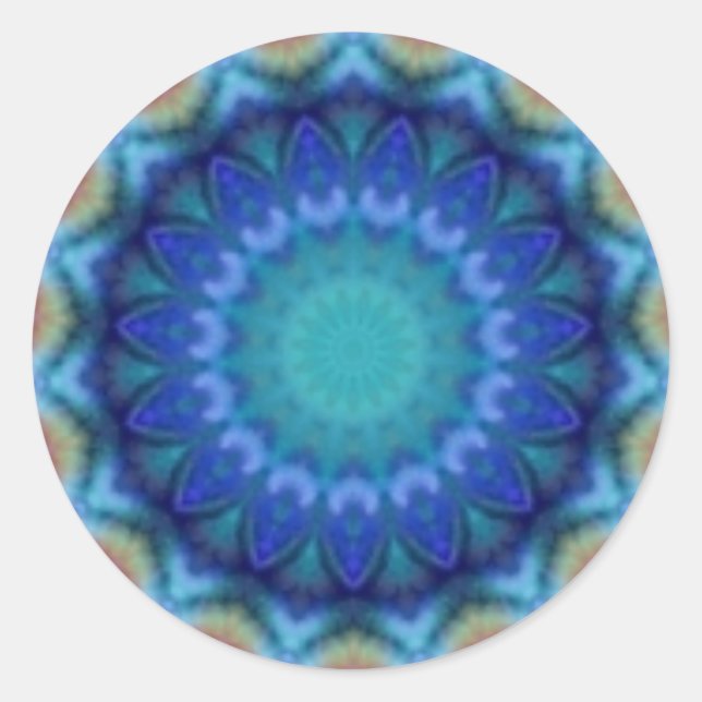 Adesivo Redondo CÍRCULOS PSIQUEDÉLICOS violeta-do-turvo azul (Frente)