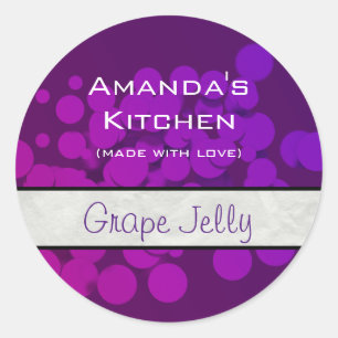 Adesivo Redondo Círculos roxos Abstrato Jelly de fundo