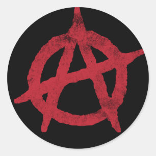 Adesivo Redondo "circunde" um símbolo da anarquia