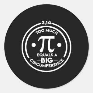 Adesivo Redondo Circunferência grande do dia Pi do Geek matemático