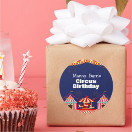 Adesivo Redondo Circus Birthday