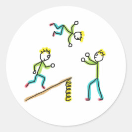 Adesivo Redondo Circus Stickmen Acrobats