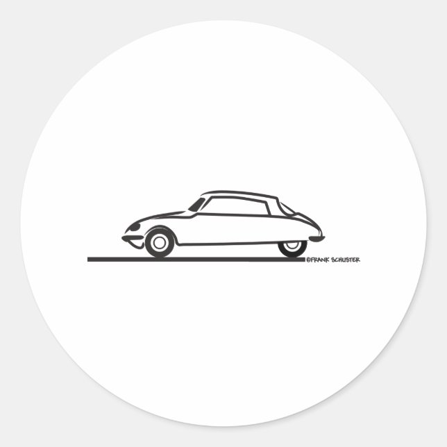 Adesivo Redondo Ciroen DS 21 Pallas (Frente)