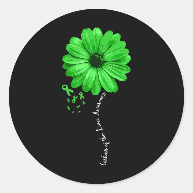 Adesivo Redondo Cirrose Da Guerreira Da Consciência Hepática Bonit (Frente)