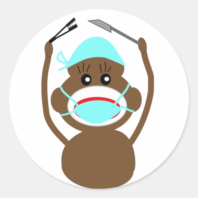 Adesivo Redondo Cirurgia Geral do Sock Money - Adorável (Frente)