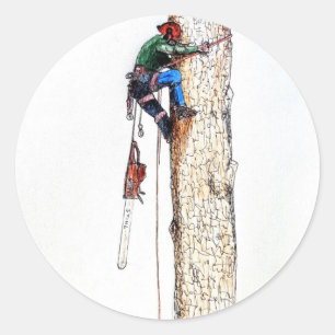 Adesivo Redondo Cirurgião Árvore Arborist