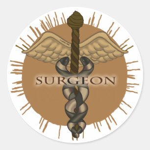 Adesivo Redondo Cirurgião Caduceus