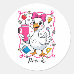 Adesivo Redondo Cisne Boba Coquete Menina Pré-escolar 1º Dia De Au
