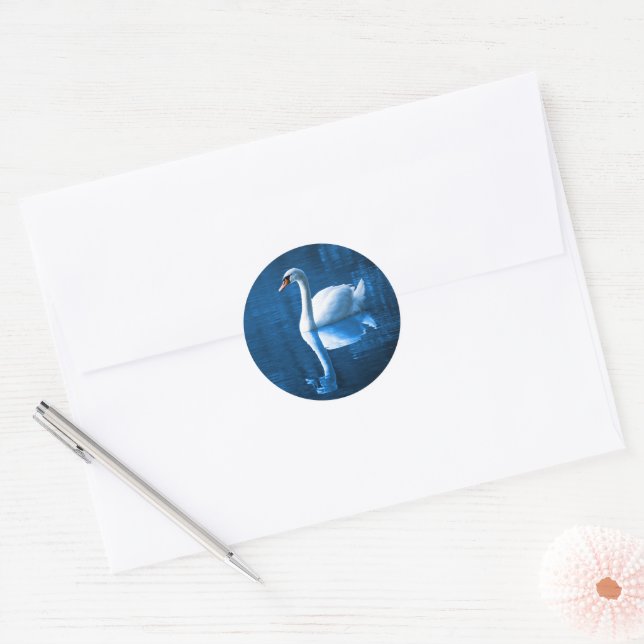 Adesivo Redondo Cisne no Lago (Envelope)