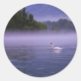 Adesivo Redondo Cisne no lago