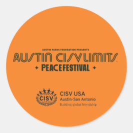 Adesivo Redondo CISV Austin "Festival de Paz do Limite CISV"
