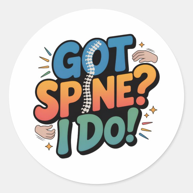 Adesivo Redondo Citação da Saúde Humor Spine do Chiropractor (Frente)