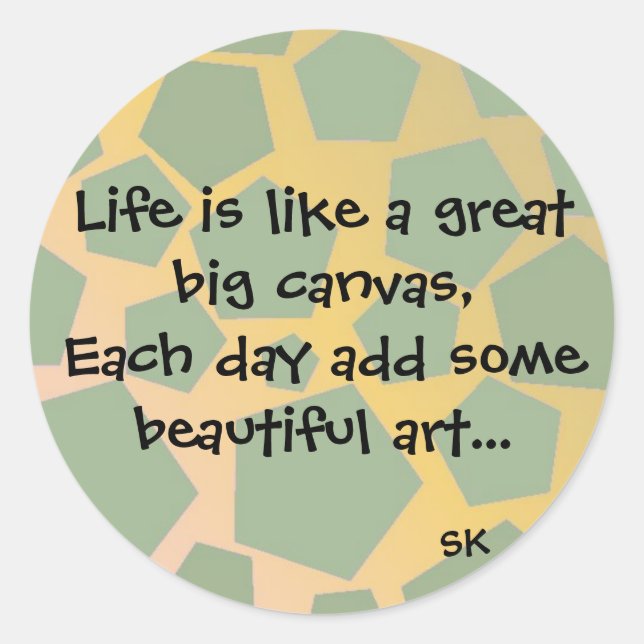 Adesivo Redondo Citação da vida Inspiradora (Frente)