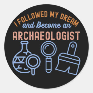 Adesivo Redondo Citação de Arqueologia, Curso de Arqueologia7