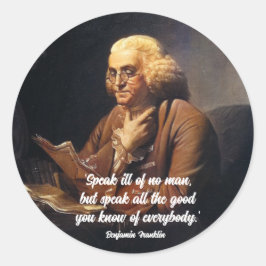 Adesivo Redondo Citação de Benjamin Franklin