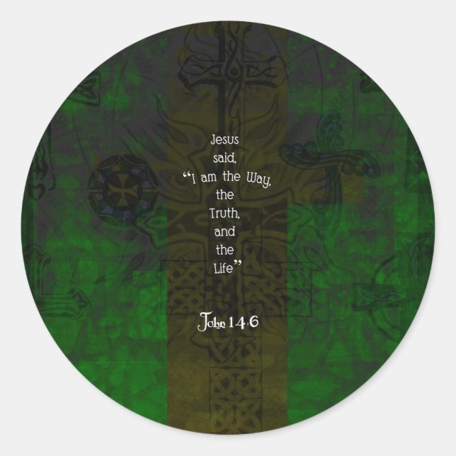 Adesivo Redondo Citação de caminho inspiracional Versa de Bíblia d (Frente)