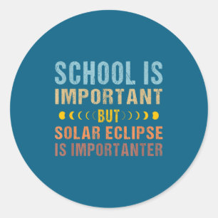 Adesivo Redondo Citação de Eclipse Solar Escola Importante