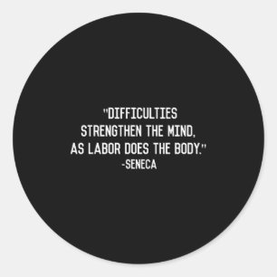Adesivo Redondo Citação de Filosofia de Seneca Stoic
