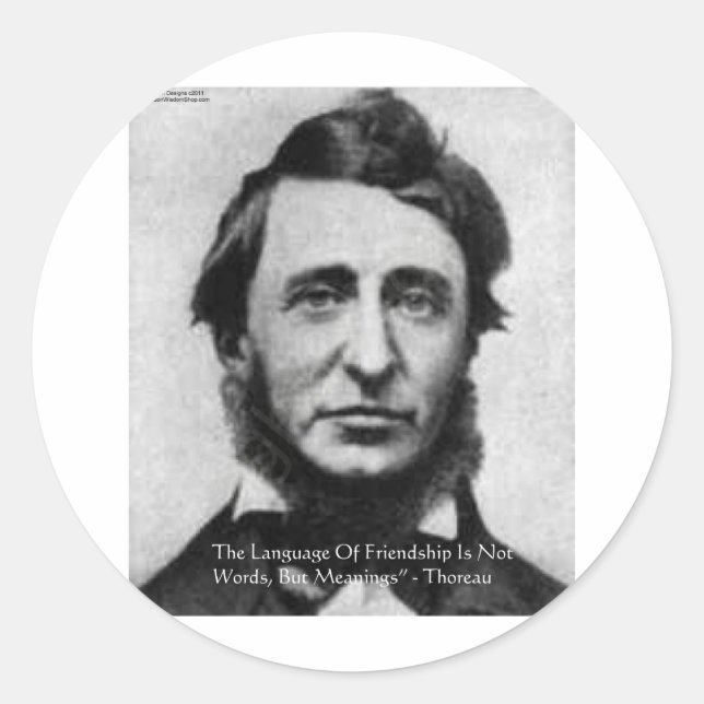 Adesivo Redondo Citação de Henry David Thoreau (Frente)