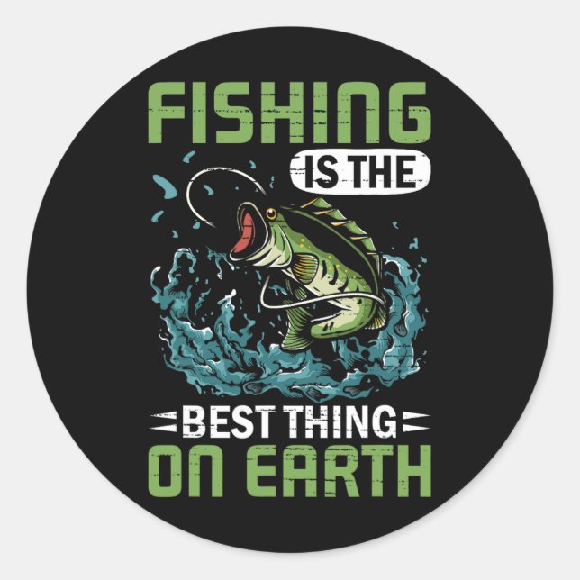 Adesivo Redondo Citação de Meme de Pesca  (Frente)