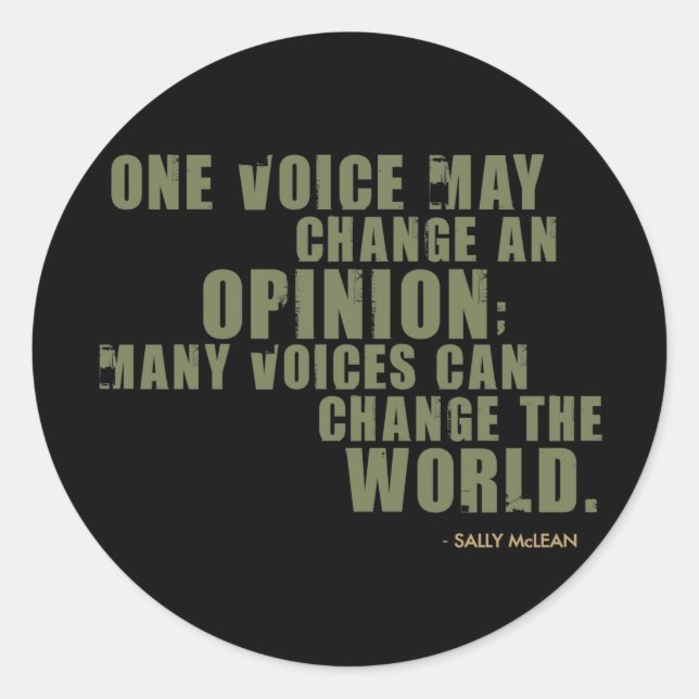 Adesivo Redondo Citação de Sally McLean (Frente)