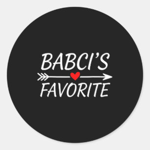 Adesivo Redondo Citação do Coração da Criança Favorita da Babci Av
