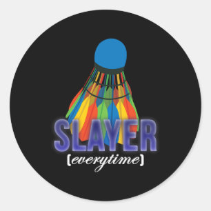 Adesivo Redondo Citação do Jogador de Badminton do Shuttle