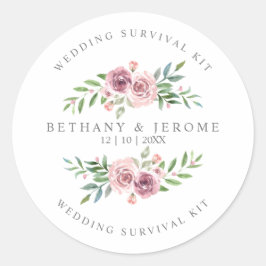 Adesivo Redondo Citação do Kit de Sobrevivência do Casamento na Pr