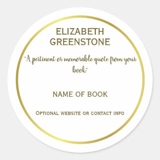 Adesivo Redondo Citação do Livro de Promocionais do Autor