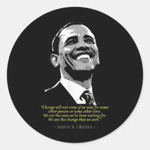 Adesivo Redondo Citação do Presidente Barack Obama