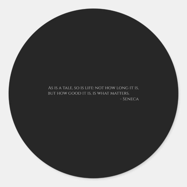 Adesivo Redondo Citação Do Seneca Sobre A Vida - Roma Antiga - Sto (Frente)