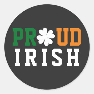Adesivo Redondo Citação do Trevo da Sorte do Shamrock Irlandês Org