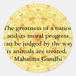 Adesivo Redondo citação dos direitos dos animais - Mahatma Gandhi