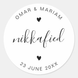 Adesivo Redondo Citação Elegante Nikkkafied com texto preto