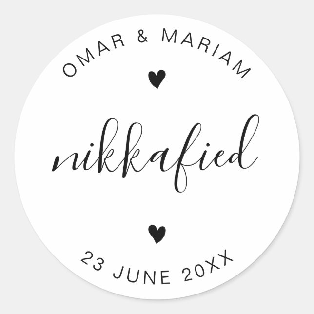 Adesivo Redondo Citação Elegante Nikkkafied com texto preto (Frente)