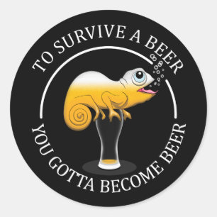 Adesivo Redondo Citação Engraçada de Beer Lover - Cerveja