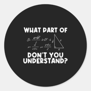 Adesivo Redondo Citação engraçada de matemática Matemática Querido