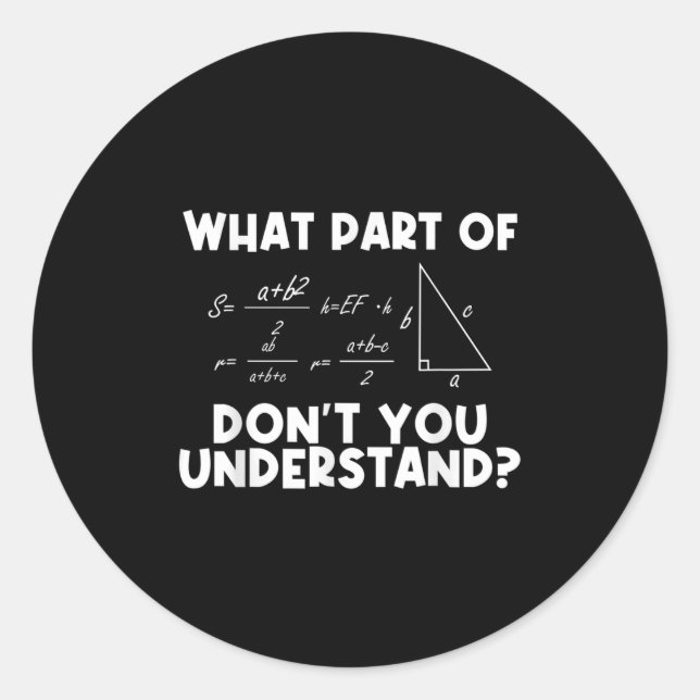 Adesivo Redondo Citação engraçada de matemática Matemática Querido (Frente)
