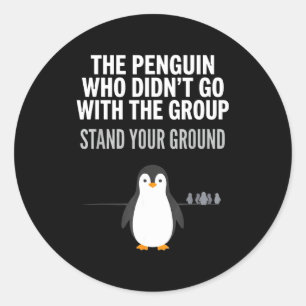 Adesivo Redondo Citação engraçada de pinguim pensador independente