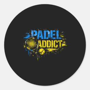 Adesivo Redondo Citação engraçada de viciado em padel 