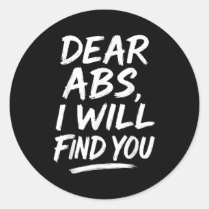Adesivo Redondo Citação engraçada querida Abs Amantes de fitness e