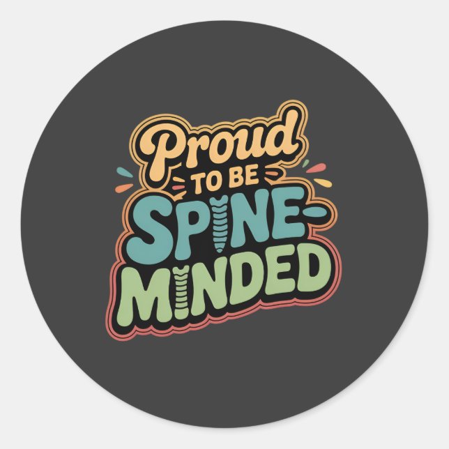 Adesivo Redondo Citação Engraçado do Chiropractor Gift Spine Healt (Frente)