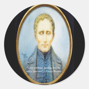 Adesivo Redondo Citação Famosa de Louis Braille