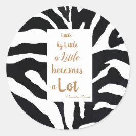 Adesivo Redondo Citação Inspiracional Preta e Branca.