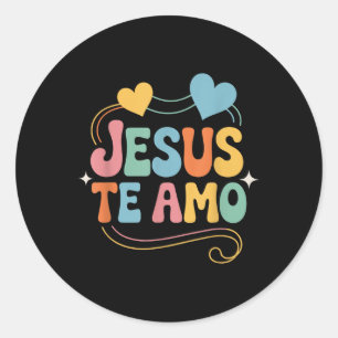 Adesivo Redondo Citação Inspiradora e Amorosa em Espanhol Jesus Te