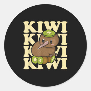 Adesivo Redondo Citação Kiwi Nova Zelândia Para Um Amante De Pássa