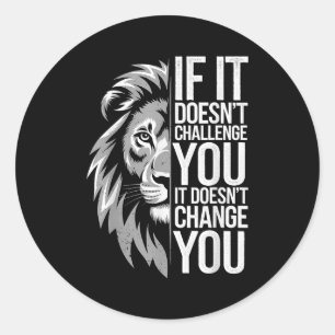 Adesivo Redondo Citação Motivacional Do Lion Mindset Para O Workou